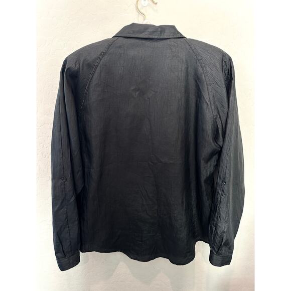 DIANE VON FURSTENBERG Vintage Black Button-Up Blouse Minimalist Shirt | Size 8 - Picture 4 of 6